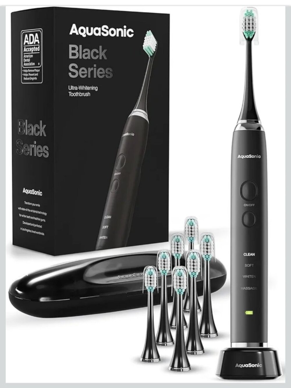 NWT Aquasonic Black Series Ultra Whitening Toothbrush